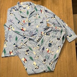 The Company Store Women’s Light Blue Dog Print Pajama Set